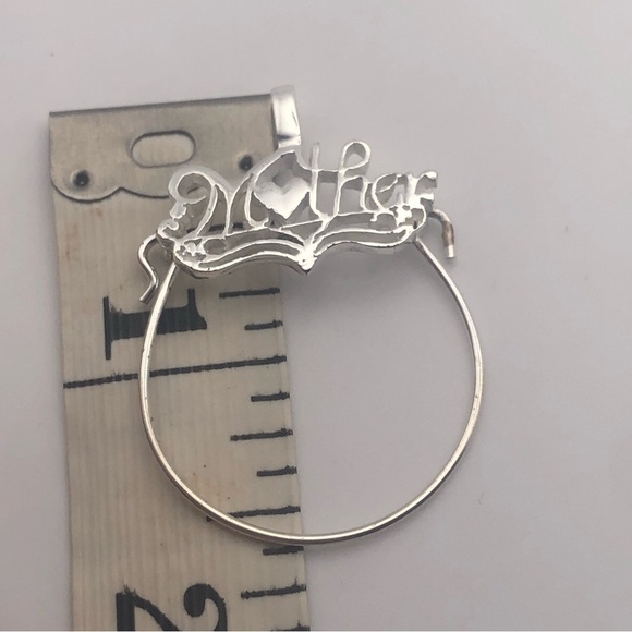 VTG Sterling Silver Charm Holder ‘ Mother ‘ Pendant 1.6” - Picture 5 of 5